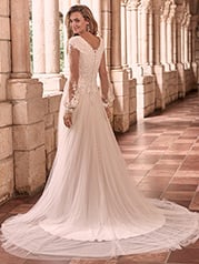 21MS353 Ivory Gown With Ivory Illusion back