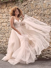21MC391 All Ivory Gown With Ivory Illusion front