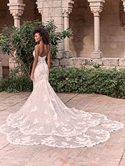 21MS347 Ivory Gown With Nude Illusion back