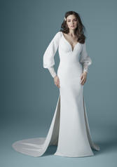 20MW326 Diamond White gown with Nude Illusion front