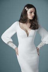 20MW326 Diamond White gown with Nude Illusion detail