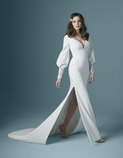 20MW326 Diamond White gown with Nude Illusion front