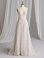 23MB606A01 Ivory Over Blush Gown With Ivory Illusion front