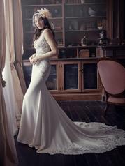 9MW858 Ivory gown with Nude Illusion front