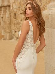 9MW858B Ivory Gown With Nude Illusion back
