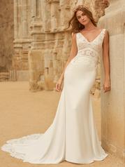 9MW858B Ivory Gown With Nude Illusion front