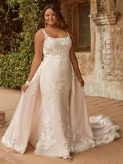22MK508 Ivory Over Blush Gown With Natural Illusion front