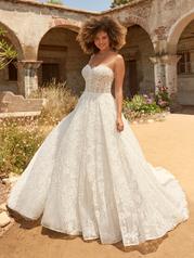 22MK542 All Ivory Gown With Ivory Illusion front