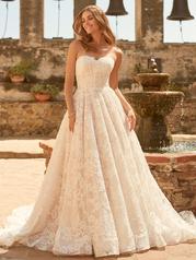 22MK542B01 Ivory Over Nude Gown With Natural Illusion front