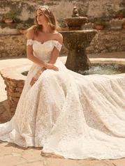 22MK542B01 Ivory Over Nude Gown With Natural Illusion detail