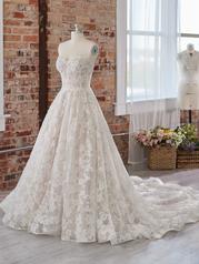 22MK542 Ivory Over Nude Gown With Natural Illusion front