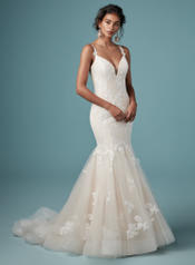 9MW843 Ivory gown with Nude Illusion front