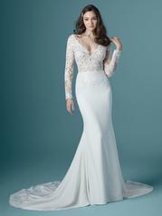 20MC272 Ivory Gown With Nude Illusion front