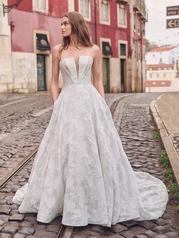 23MB625 Ivory Over Latte Gown With Natural Illusion front