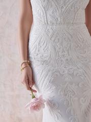 22MK934 Ivory Over Soft Pearl Gown With Ivory Illusion detail
