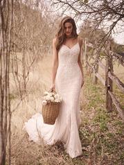 22MK934 Ivory Over Soft Pearl Gown With Ivory Illusion front