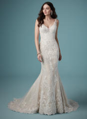 9MW888 Ivory gown with Nude Illusion front