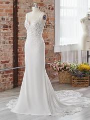 22MW548 All Ivory Gown With Ivory Illusion front