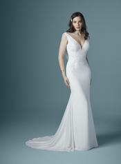 20MW277 Diamond White gown with Nude Illusion front