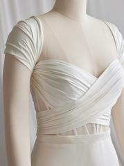 23MW607 Ivory Gown With Natural Center Front Illusion detail