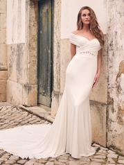 23MW607A01 Ivory Gown With Natural Center Front Illusion front