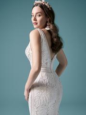 20MC736 Ivory Over Nude Gown With Ivory Illusion-pictured detail