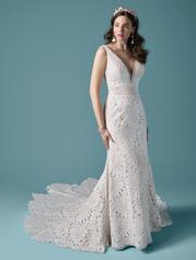 20MC736 Ivory Over Nude Gown With Ivory Illusion-pictured front