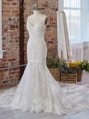 22MK003B Ivory Over Pearl Gown With Natural Illusion front