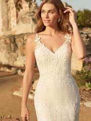 22MK003B All Ivory Gown With Ivory Illusion front