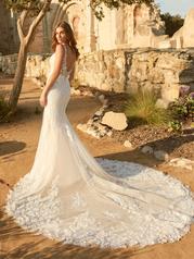 22MK003 Ivory Over Pearl Gown With Natural Illusion back