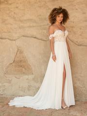22MC553 Ivory Gown With Natural Illusion front