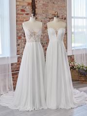 22MC553 Ivory Gown With Natural Illusion multiple