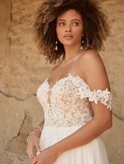 22MC553 Ivory Gown With Natural Illusion detail