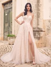23MS683A01 Ivory Over Blush Gown With Natural Illusion front