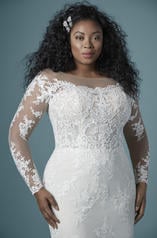 20MS243AC Ivory gown with Nude Illusion detail