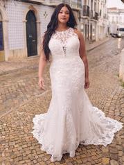 23MK605B01 All Ivory Gown With Ivory Illusion front