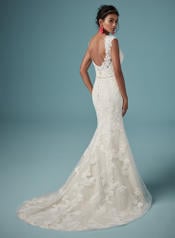 9MW862 Ivory gown with Ivory Illusion back