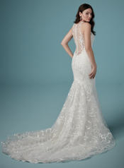 9MS905 All Ivory gown with Ivory Illusion back