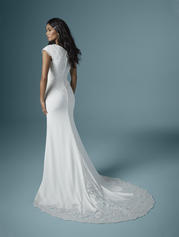 20MT309 Ivory/Pewter Accent gown with Ivory Illusion back