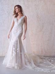 22MC960 Ivory Over Champagne Gown With Natural Illusion front