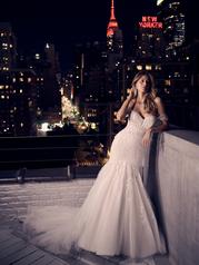 23MT048B01 Ivory Over Pearl Gown With Natural Illusion front