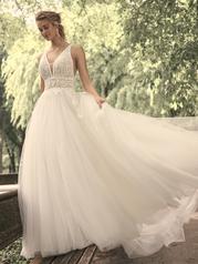 23MW108A01 Ivory Gown With Natural Illusion front