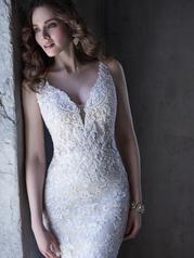 20MS313 Ivory Over Champagne Gown With Nude Illusion detail