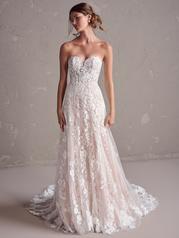 24MS185A01 Ivory Over Blush Gown With Natural Illusion front