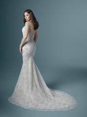 20MS218 Ivory over Soft Blush/Silver Accent gown with Ivor back