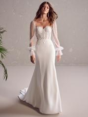 24MB163A01 Ivory Gown With Natural Illusion front