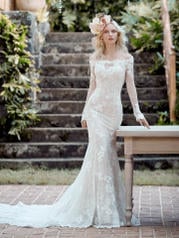 20MZ748 Ivory Over Soft Nude (gown With Nude Illusion) (pi front