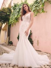 23MS681 Ivory Over Soft Blush Gown With Natural Illusion front