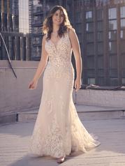 23MK042 Ivory Gown With Natural Illusion front