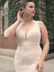 23MK042B01 Ivory Over Blush Gown With Natural Illusion detail